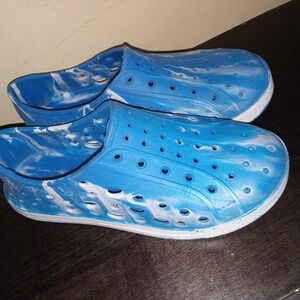 Lily & Dan Children's Lightweight Slip On Shoes Blue &‎ White Size 13/1